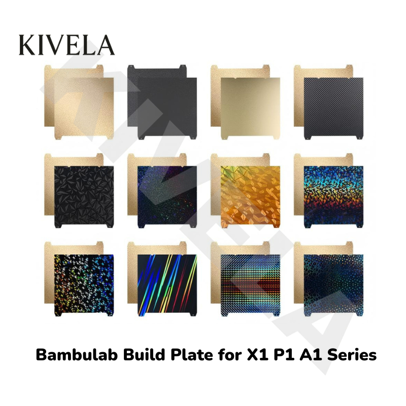 Bambulab สร้างแผ่นสําหรับ X1 P1 A1 Series Textured Smooth Pei Gold คาร์บอนไฟเบอร์สีดําสัตว์เลี้ยง MD