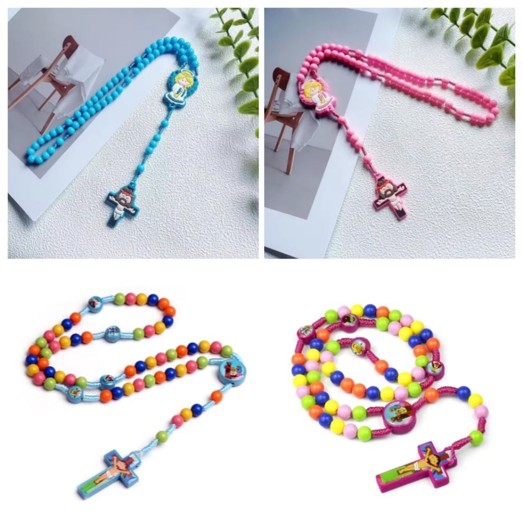 CHILDRENS ROSARY NECKLACE/CUTE ROSARY PENDANT