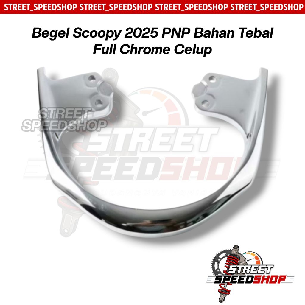 Behel Begel Scoopy ใหม่ 2025 FULL CHROME หนาวัสดุที่นั่งด้านหลัง Planer Honda Scoopy ใหม่ 2025 สี Kr