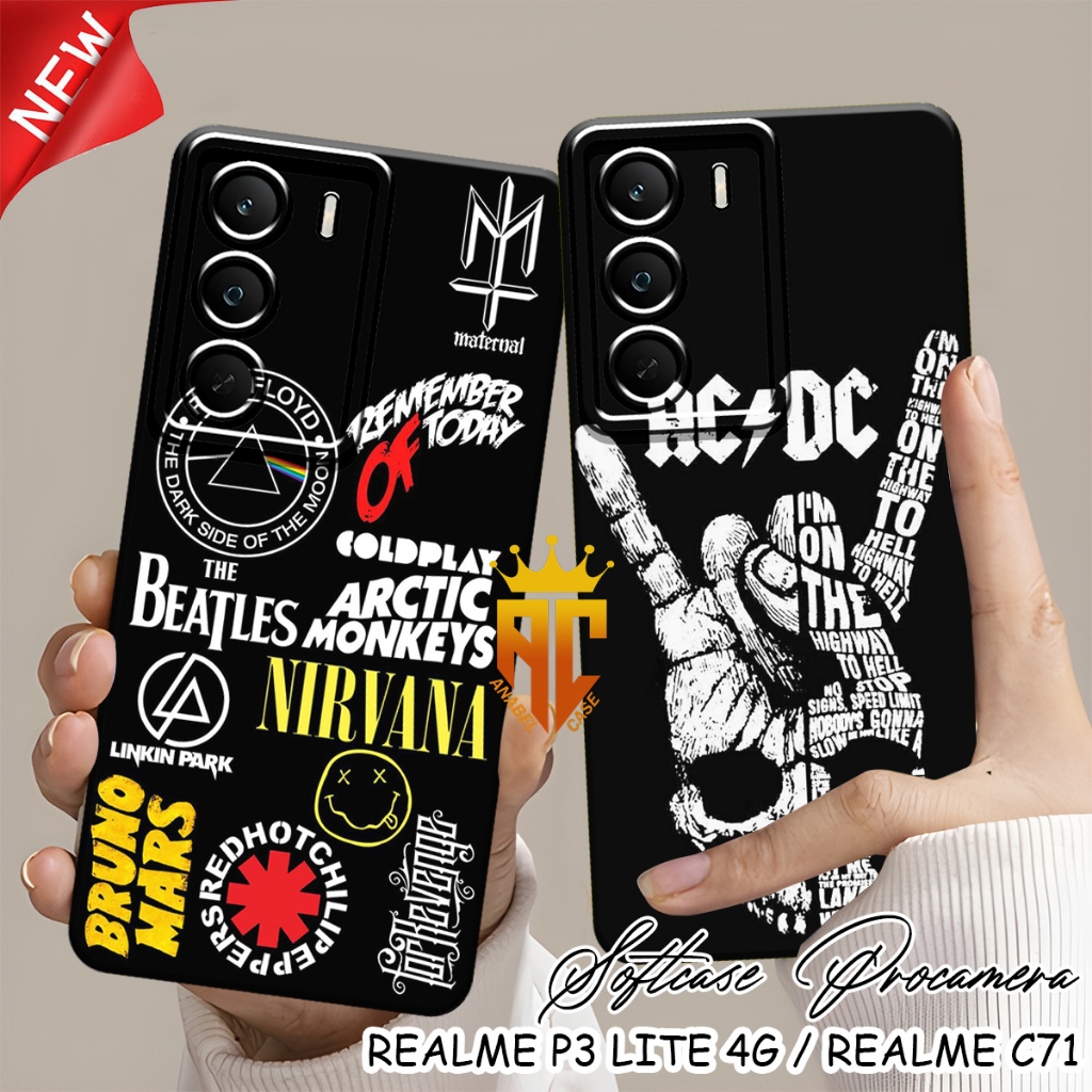 Softcase Realme p3 Lite 4g - เคส Realme c71 4g - Realme c75 - Realme c75x - Realme c73 Cool Metal Mo