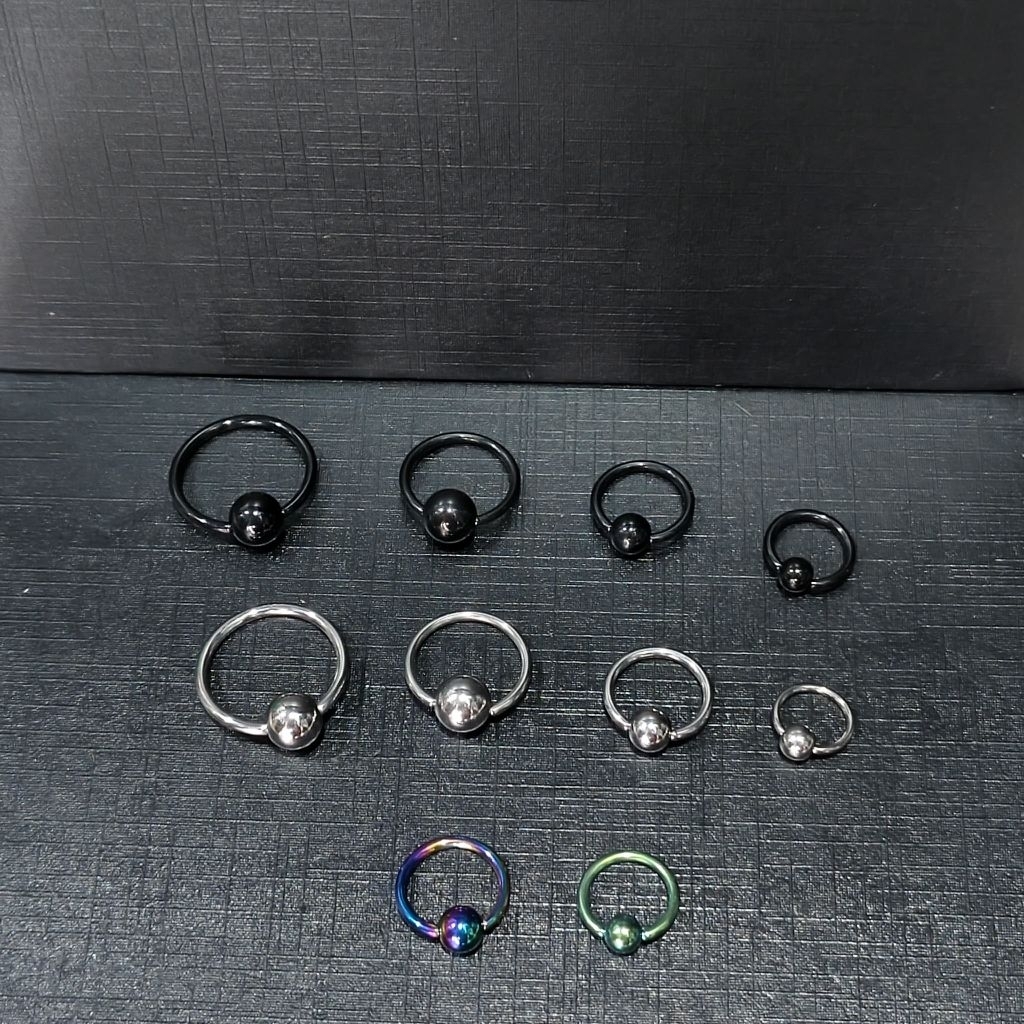 TITANIUM RINGBALL EARRINGS / SIPTUM NOSE EAR PIERCING / EARRINGS / TITANIUM RINGBALL PIERCING
