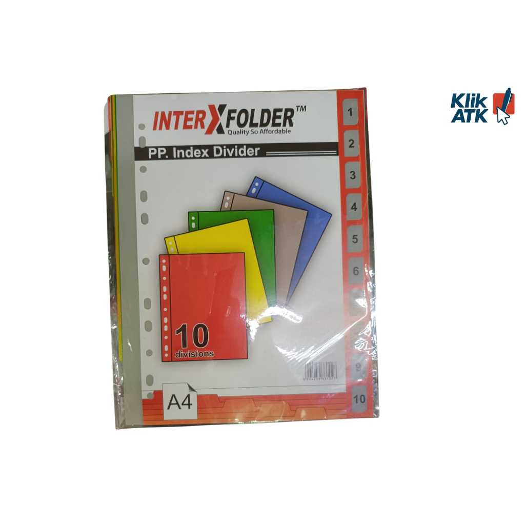 INTER X FOLDER Index Divider A4 & B5 10 สีชุดปกป้องเอกสารองค์กรไฟล์ - ต่อชุด