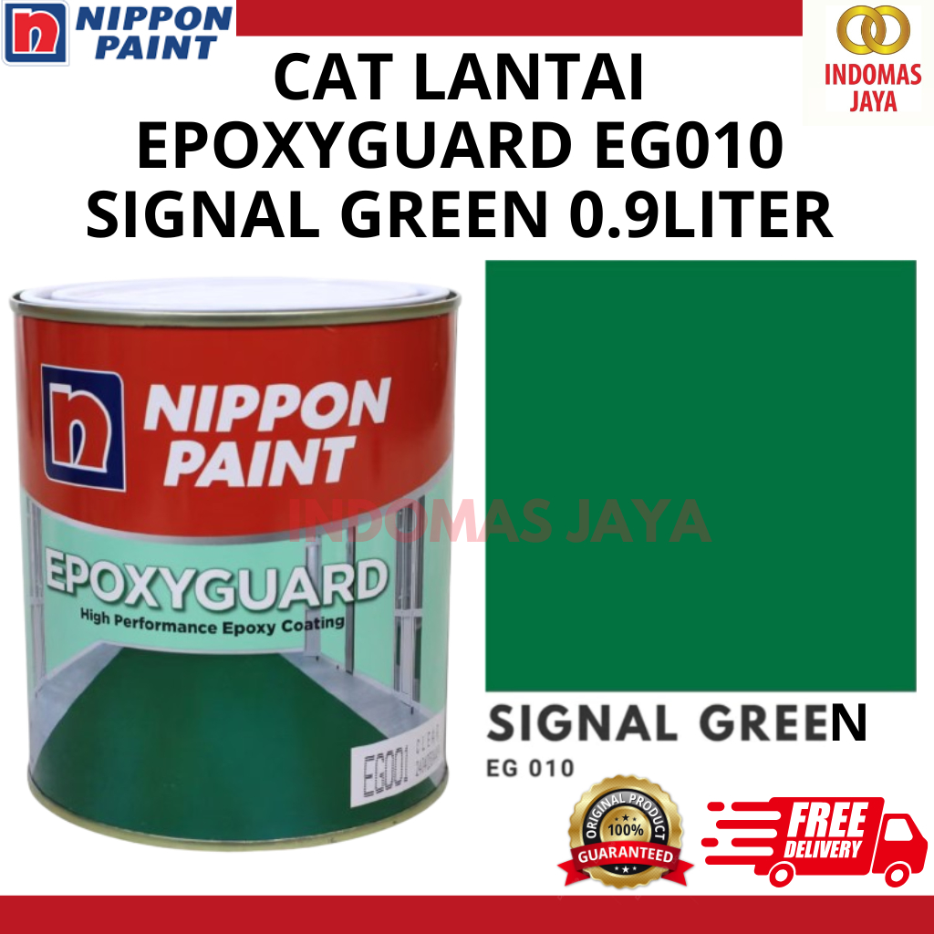 EPOXY FLOOR PAINT CERAMIC PAINT 1 KG / EPOXY GUARD 3 สี NIPPON EG010 SIGNAL GREEN 0.9L