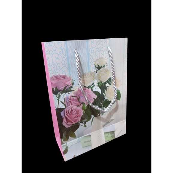 FLOWER MOTIF PAPER BAG/PAPER BAG/GIFT BAG