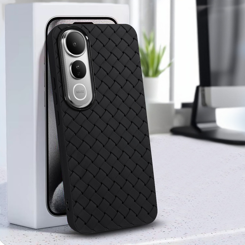 EllaStuff Case VIVO V50 LITE Softcase PREMIUM WOVEN PATTERN Casing VIVO V50 LITE