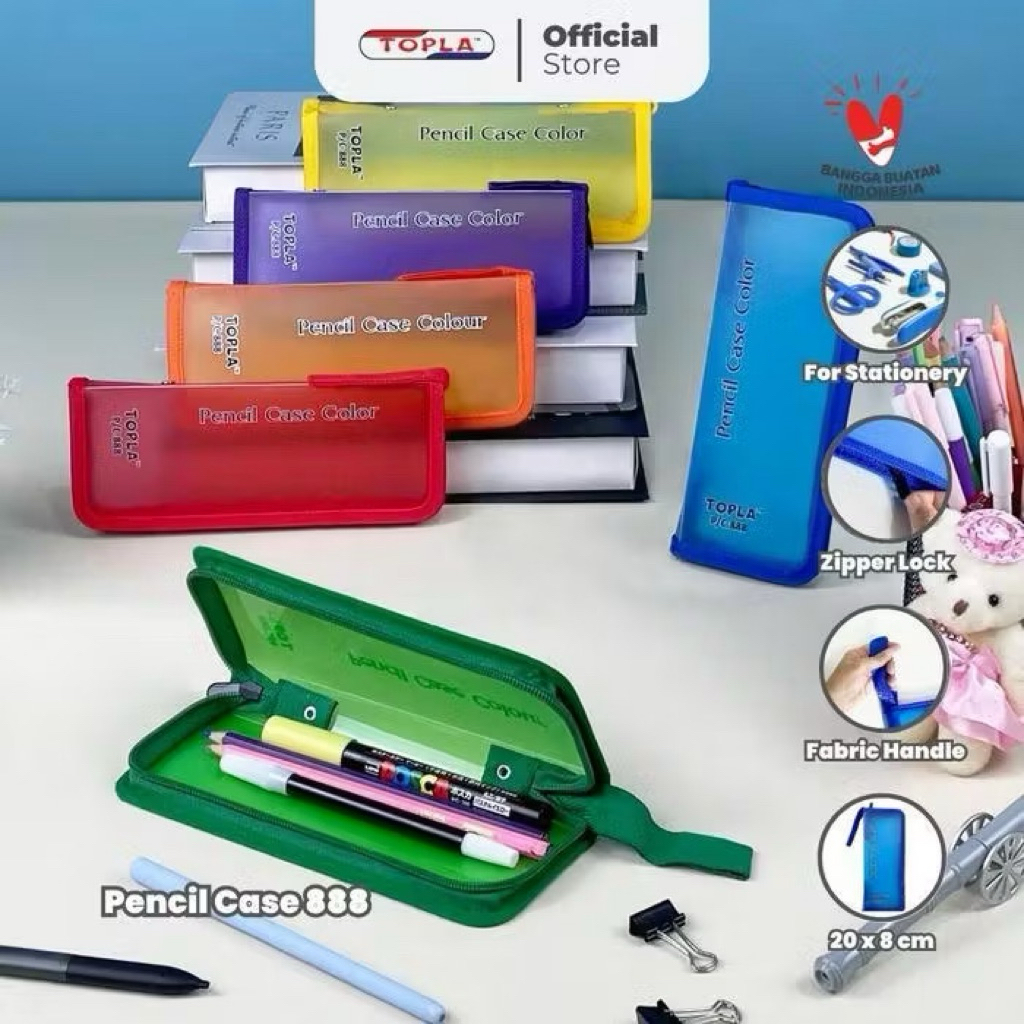 TOPLA PC-888 ZIPPER PENCIL CASE (1 ชิ้น)