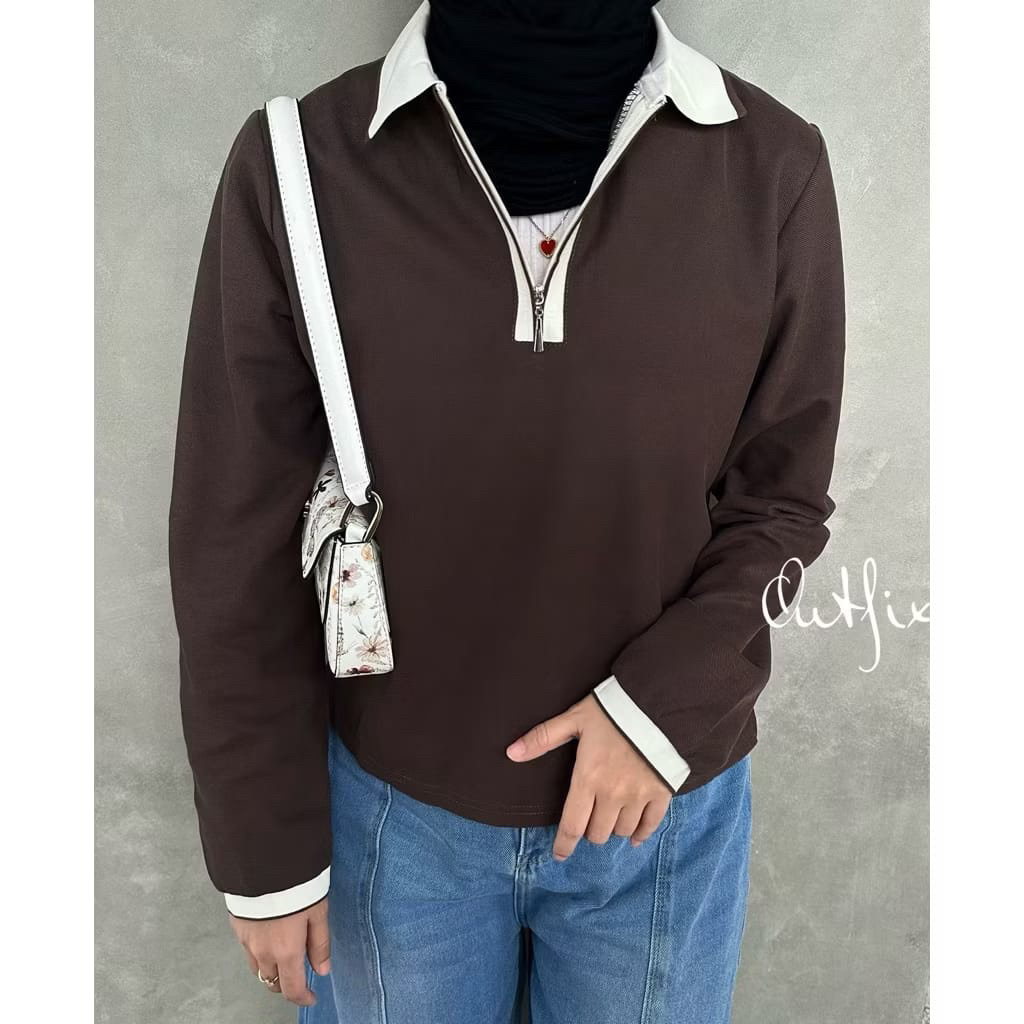 เสื้อสเวตเตอร์โอเวอร์ไซส์ Series Outfix| Porty Oversize Sweater outfix| Porty Oversize Sweater สีดํา