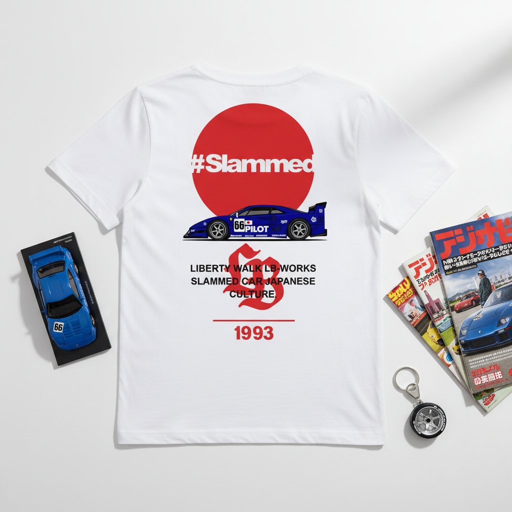 KARIMAKE Ferrari F40 Pilot Liberty Walk LB-Works JDM Slammed Car เสื้อยืดเด็กยานยนต์เสื้อผ้าเสื้อยืด