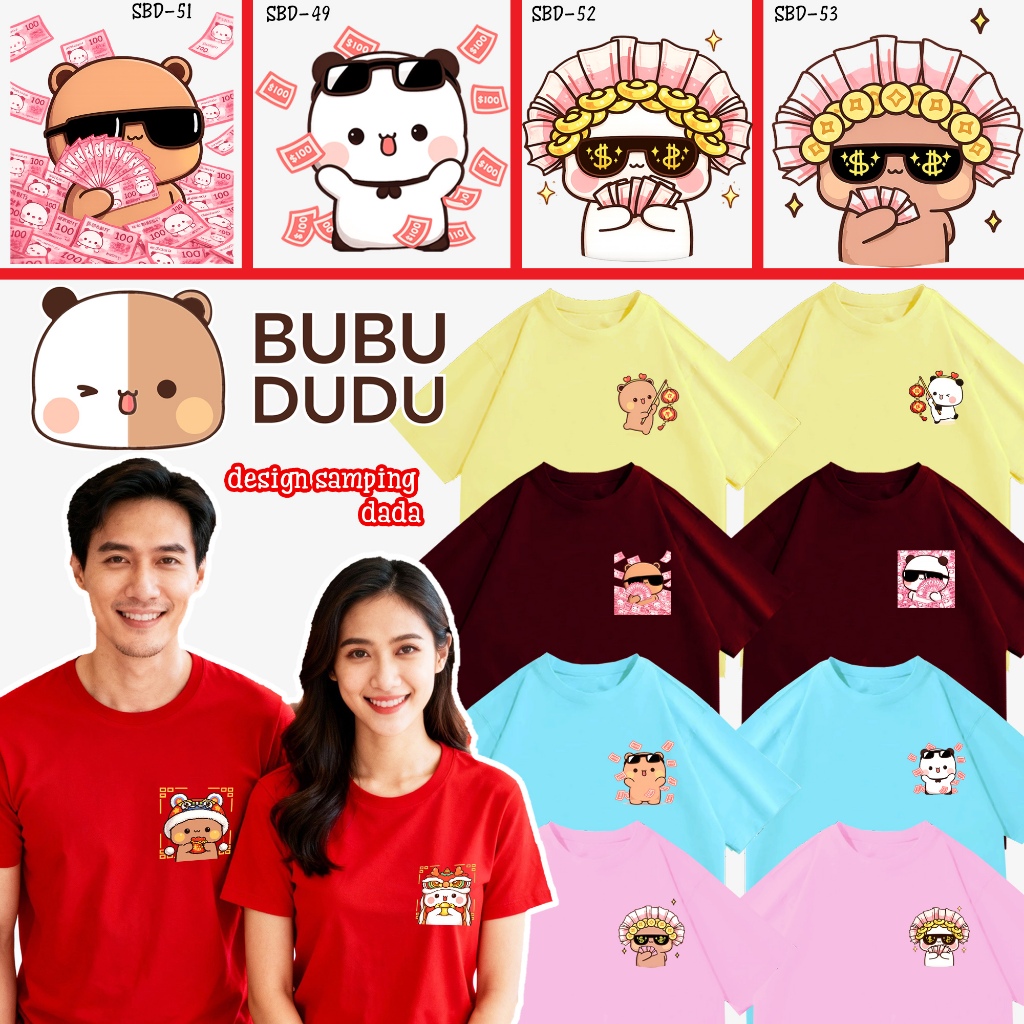 SAYES KAOS BUBU DUDU เสื้อยืด BAJU BUBU DUDU เสื้อยืดปีใหม่จีน (DS)