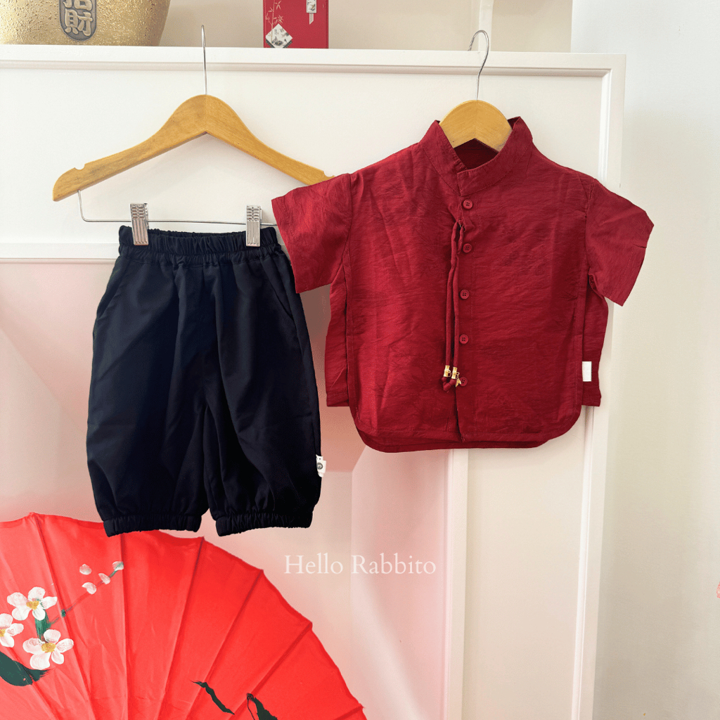 Hello Rabbito Fortune Boy Set / Boy Cheongsam Set / Boys Cheongsam / Boys Cheongsam / Boys Chinese N