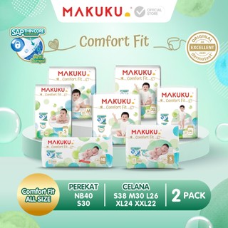[2 PACK] Makuku SAP Diapers Comfort Fit 3.0 Pants & Tape / Celana & Perekat Popok Bayi Regular Pack NB40 / S30 / S38 / M30 / L26 / XL24 / XXL22