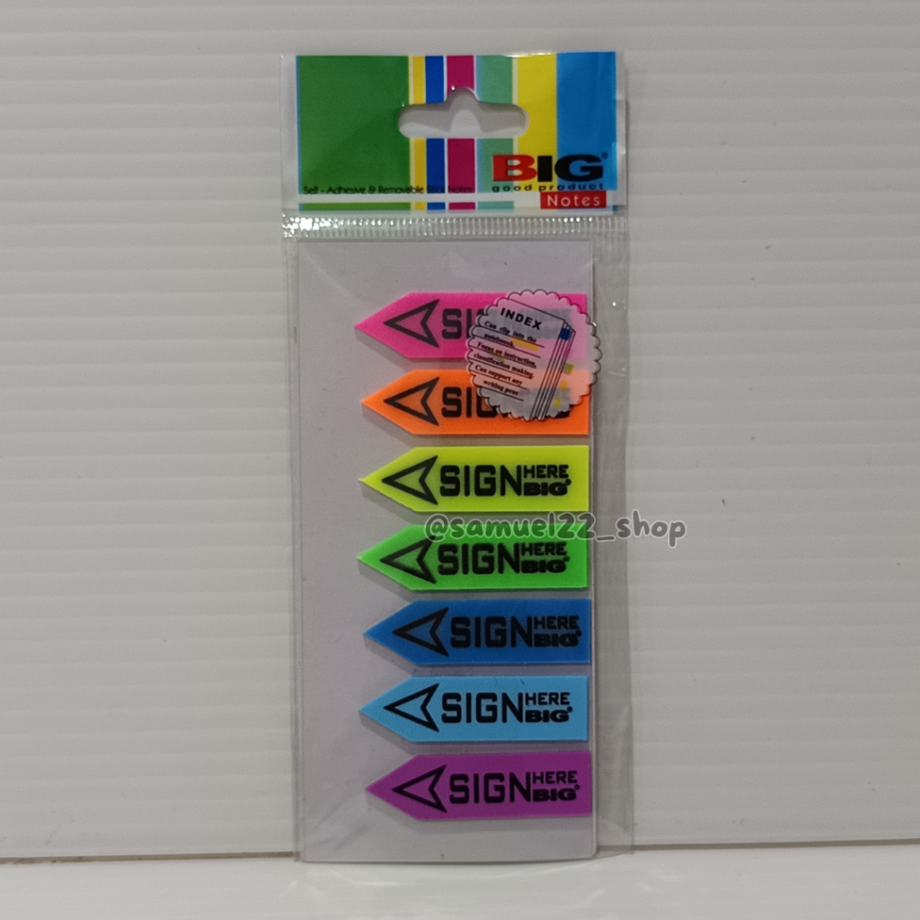 Sticky Notes BIG 6022 BIG6022 SN-6022 ป้าย 44 x 12 เนื้อหา 7 x 25 แผ่น Bookmarker