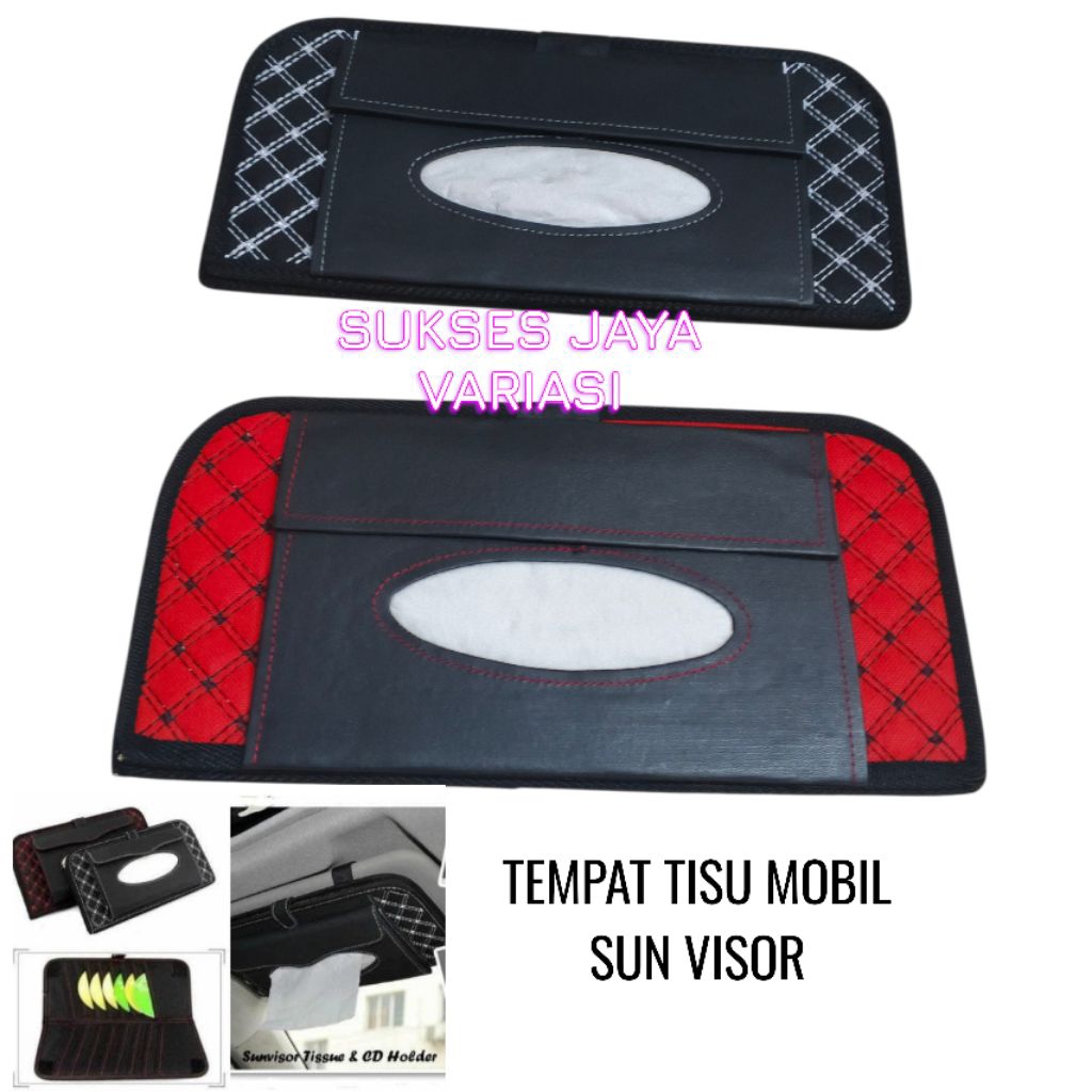 SUNVISOR CAR TISSUE HOLDER + UNIVERSAL CD HOLDER สําหรับรถทุกรุ่น