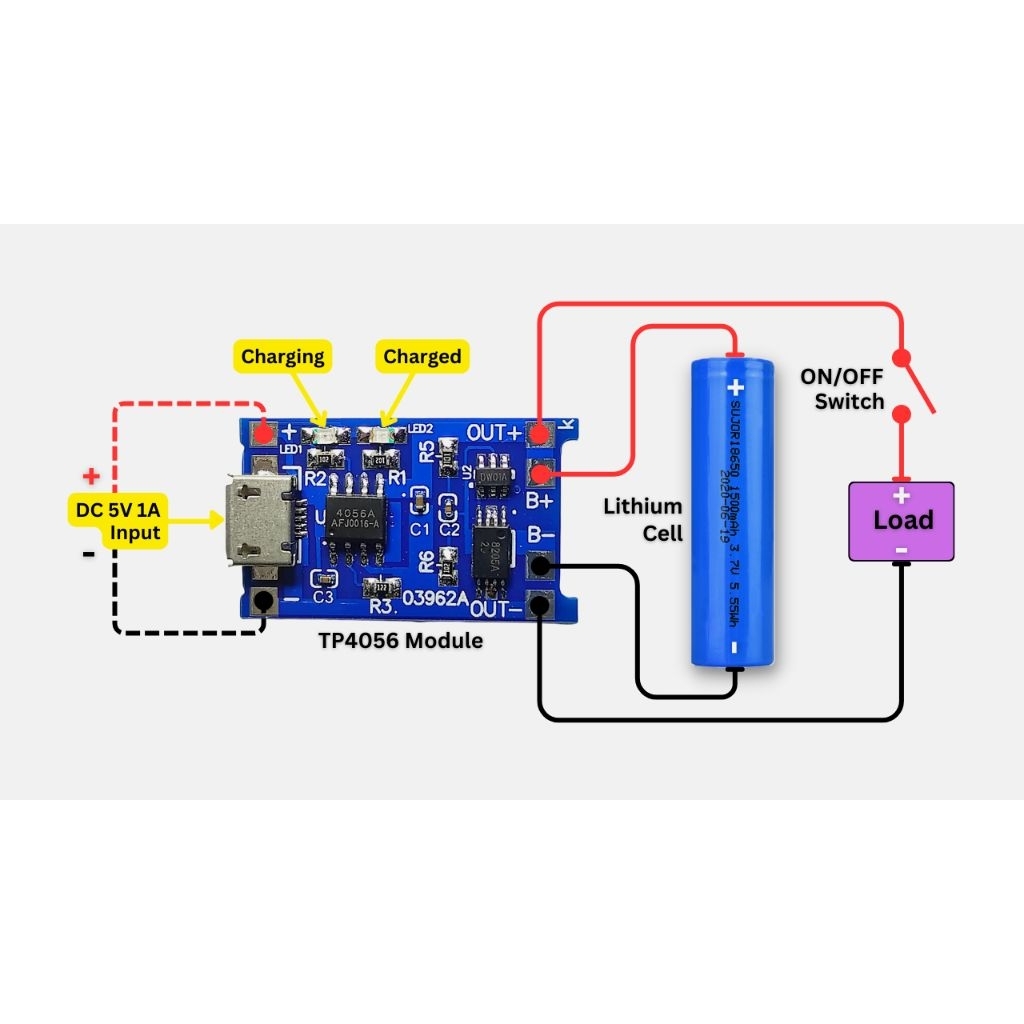 Arifin audio - TP4056 3.7V Full Protection 5V 1A Charger Module
