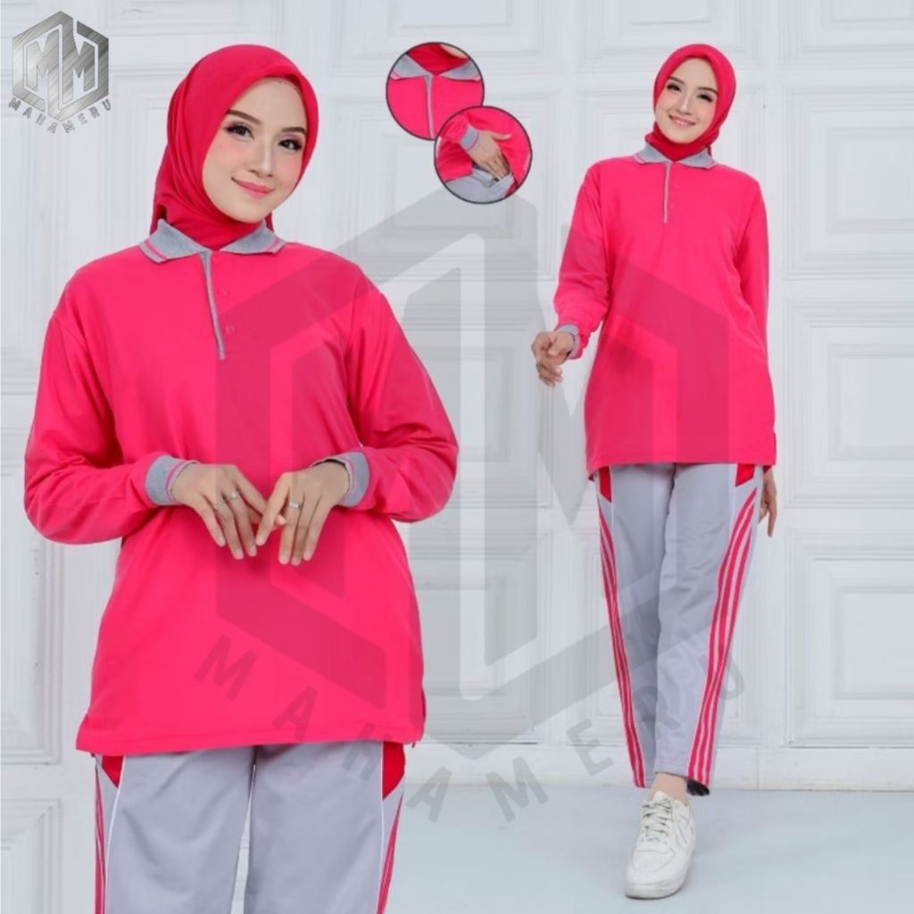 LONG-SLEEVED COLLAR SHIRT SET สําหรับผู้ชาย/ผู้หญิง TRAINING SHIRT LAKOS SHIRT SPORTS SHIRT