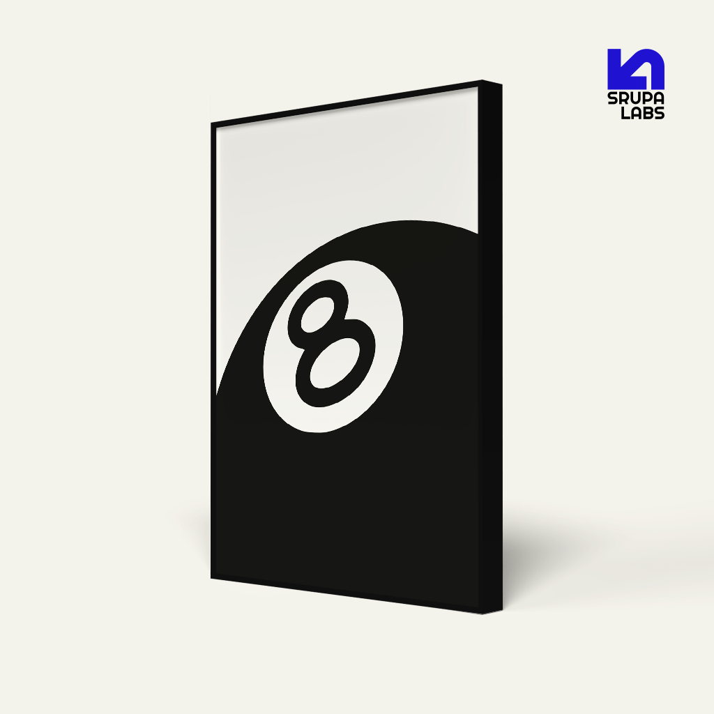 MINIMAL Eight Ball Frame & MDF โปสเตอร์ ขั้นต่ํา 40x60 ซม | 30x40 ซม | 20x30 ซม