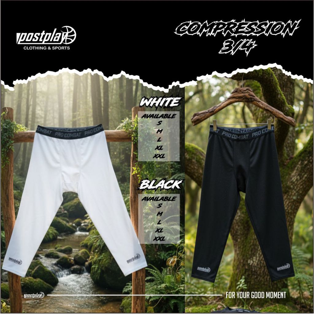 Postplay Compression 3/4 - เลกกิ้งกีฬา Pro Combat พรีเมี่ยม