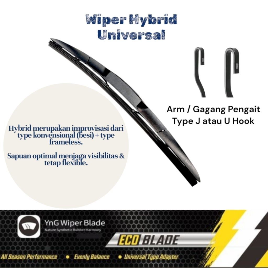 Hybrid Front Wiper U Hook / J Hook คู่