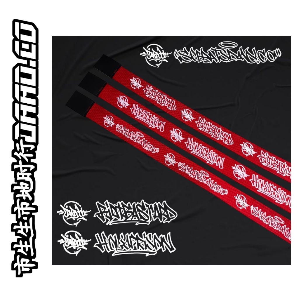 MERAH ORIGINAL GRAFFITI BELT VOL2 RED / สกรีนกราฟฟิตี้ BELT vol2 RED by dad.co