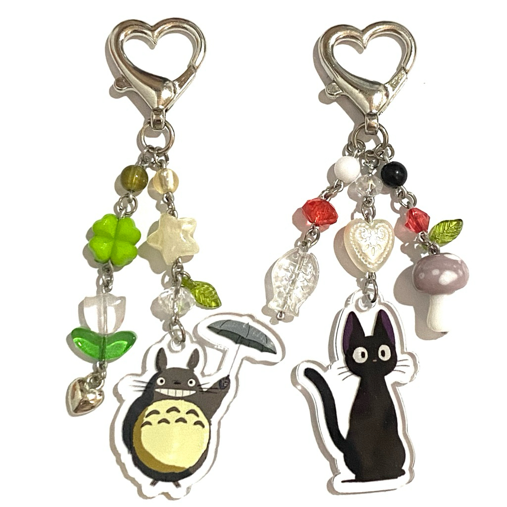 ความงาม พวงกุญแจ ลูกปัด สตูดิโอ ghibli totoro และ jiji cat