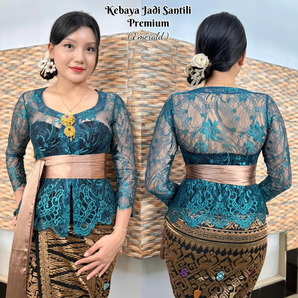 คอสี่เหลี่ยมแขนยาวล่าสุดผ้า kebaya