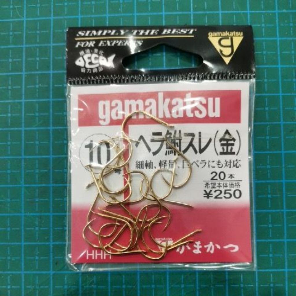 MATA Gamakatsu Carb Gold เบ็ดตกปลาแบบแบนไม่มีตะขอเจาะรูญี่ปุ่น
