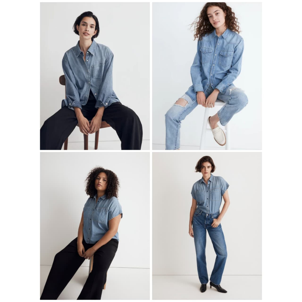 KEMEJA Madewell Denim edition button Down Collar shirt