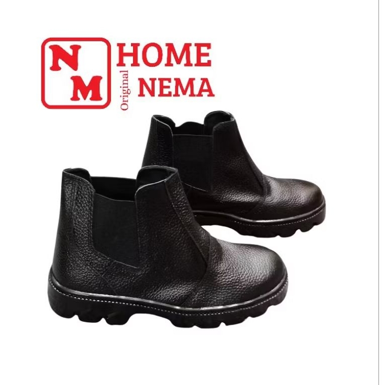 NEMA ของแท้ COWHIDE SAFETY BOOTS STEEL TOE SAFETY SHOES รองเท้าบูทผู้ชายและผู้หญิง ELASTIC SAFETY SH
