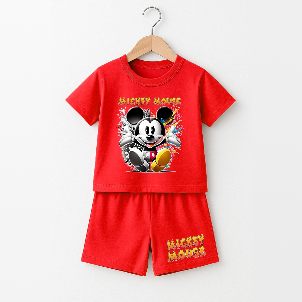 ชุดสูทเด็กมิกกี้เมาส์สําหรับเด็กชายและเด็กหญิงแขนสั้นจัมโบ้ G-818