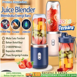 Koomas Blender Portable Mini Juice Blender 10 Pisau Juicer Portable Usb Pembuat Jus Elektrik Rechargeable Mini Mixer Ice Crusher Juice Blender Portable 400ml - Stok Clearance, 2400mAh, 10 Pisau, Harga Murah!