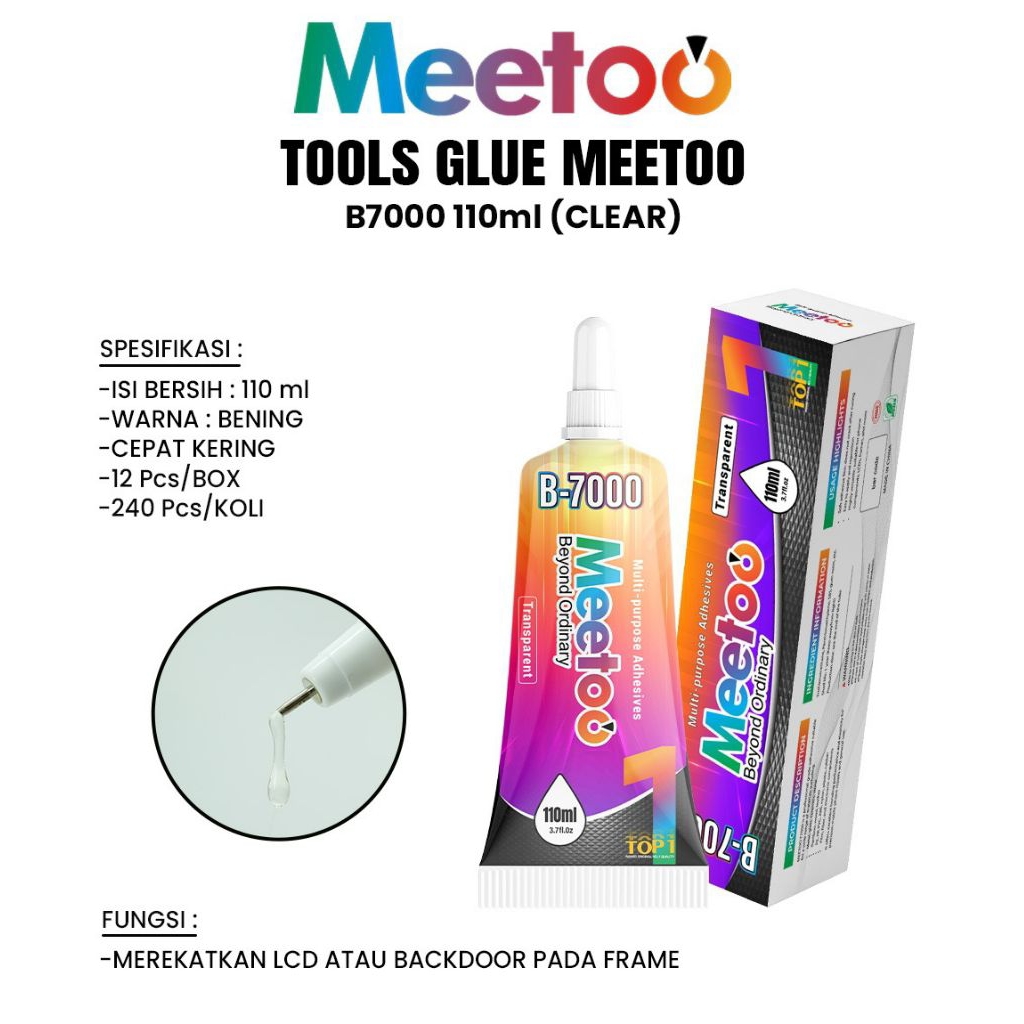 MEETOO B7000 LCD TOUCHSCREEN GLUE 110 ML CLEAR MEETOO CLEAR GLUE
