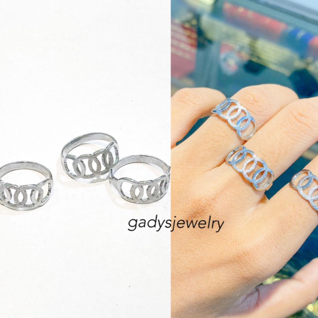 REPLIKA Viral audi Silver Ring 24krt Gold Plated Crum Light Gold 8 กรัม Premium Replica Womens Ring