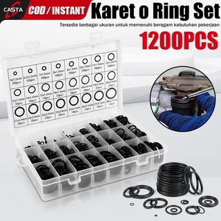 CASTA Seal O-Ring Set NBR 1200PCS / 225PCS dengan Kotak 18-24 Ukuran Karet Anti Bocor Tahan Minyak Air Korosi Panas Cocok Bengkel Otomotif Pipa Hidrolik Mesin Perbaikan Rumah Garasi Praktis Serbaguna