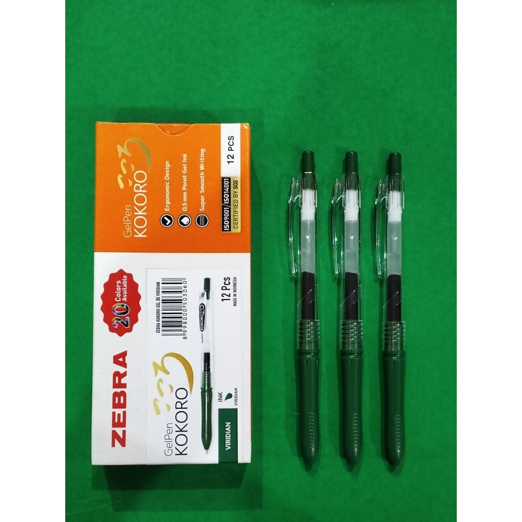 KOKORO VIRIDIAN GEL PEN ZEBRA Brand LIQUID GEL PEN พิมพ์ปากกา