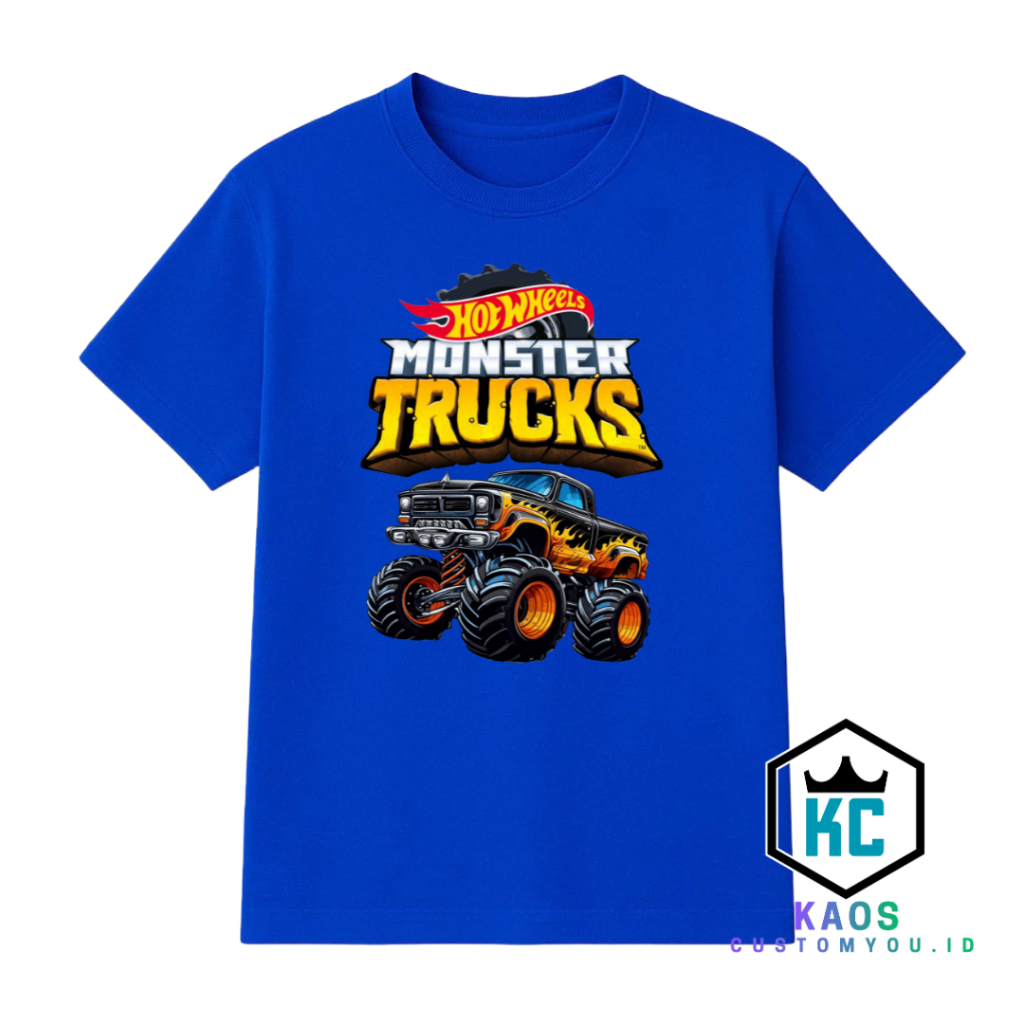 Monster truck Kids T-shirt ชื่อฟรี / Hot Wheels Boys T-shirt 50% 1-10 Years