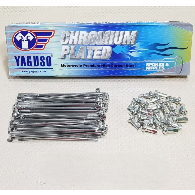 Yaguso Thailand Spokes 93mm Chrome original Steel Chrome krum ซี่ลวด 10g X 93 mm 10X93