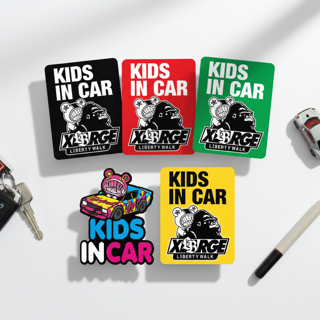 KRMK สติ๊กเกอร์ติดรถน่ารัก, หลากหลายกระจกรถยนต์, เด็กในรถ Liberty Walk LBWK LIBERTY WALK กันน้ํา