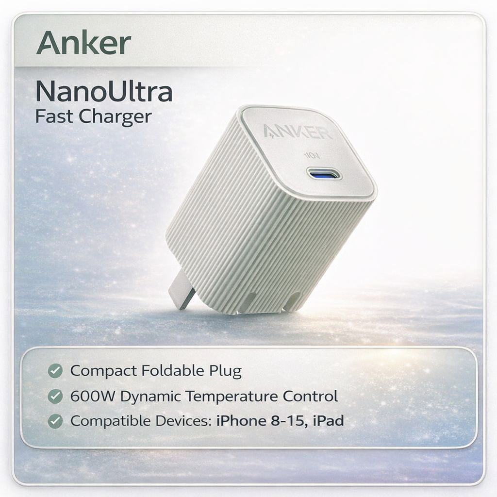 (A2337) Anker Ultra Charger 30W เหมาะสําหรับโทรศัพท์มือถือ IPhone 15 Apple 16Promax 30W Gallium Nitr
