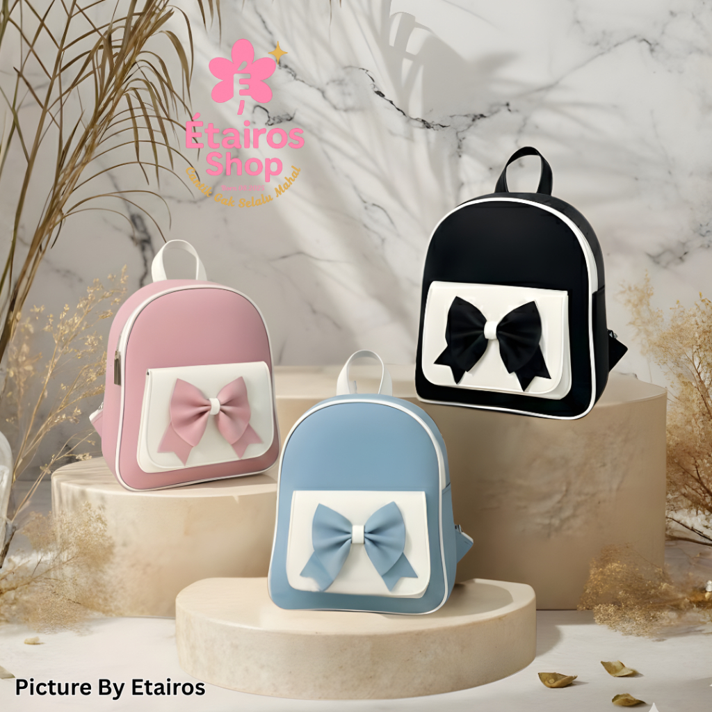 Aesthetic Ribbon Backpack Mini Premium Synthetic Backpack/Stylish Backpack for College/School/Hangou