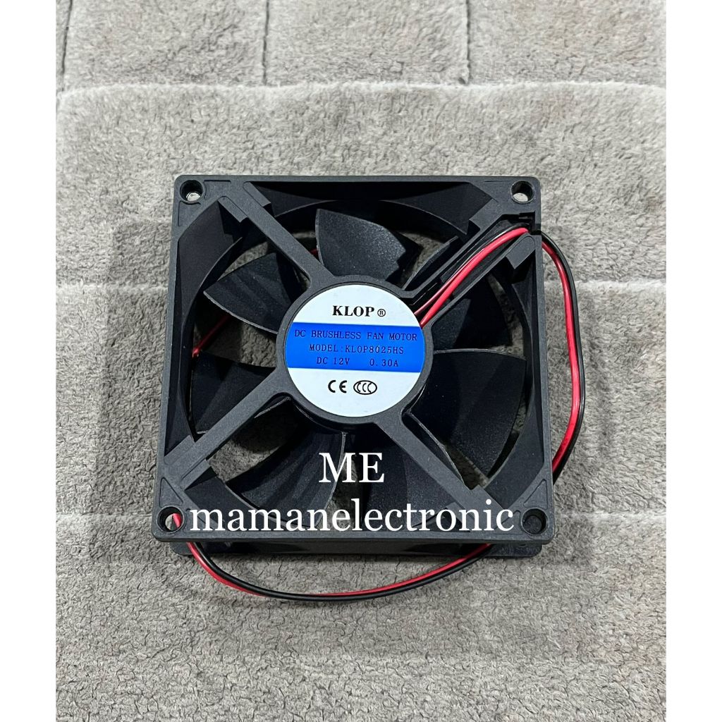 DC FAN 8CM 12V KLOP PLUS SOCKET / DC FAN 12 VOLT 8 CM KLOP