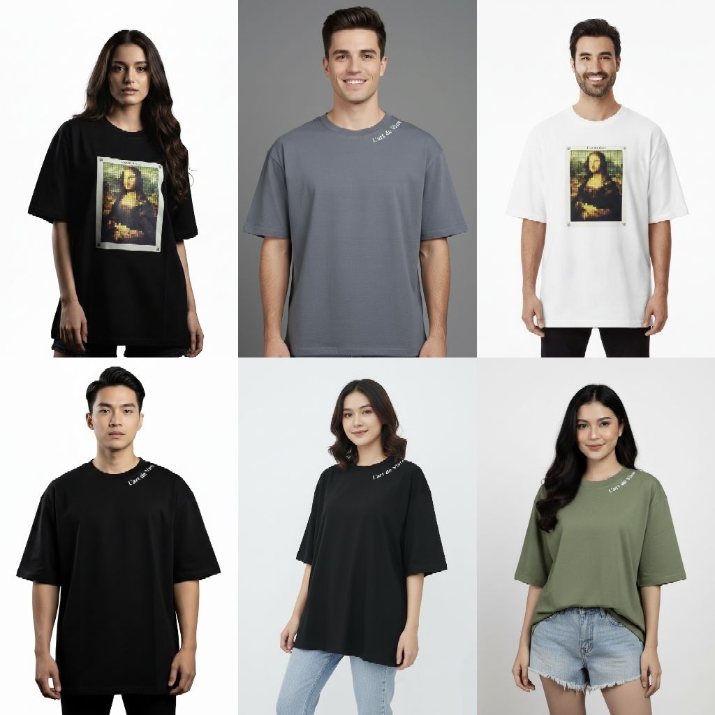 L art de Vivre เสื้อยืด Oversize สําหรับผู้ชายและผู้หญิง FL1 FL2 FL23 FL4 FL5 FL6 FL7 FL8 FL9 FL10 F