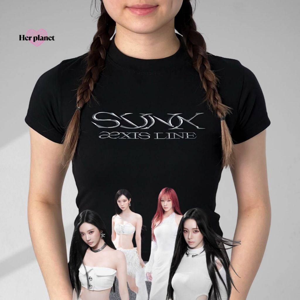 [Her Planet] Aespa Synx Aexis Line Crop Top Crop Tee Heavyweight 20s | ของฉัน ของฉัน ของฉัน ของฉัน |