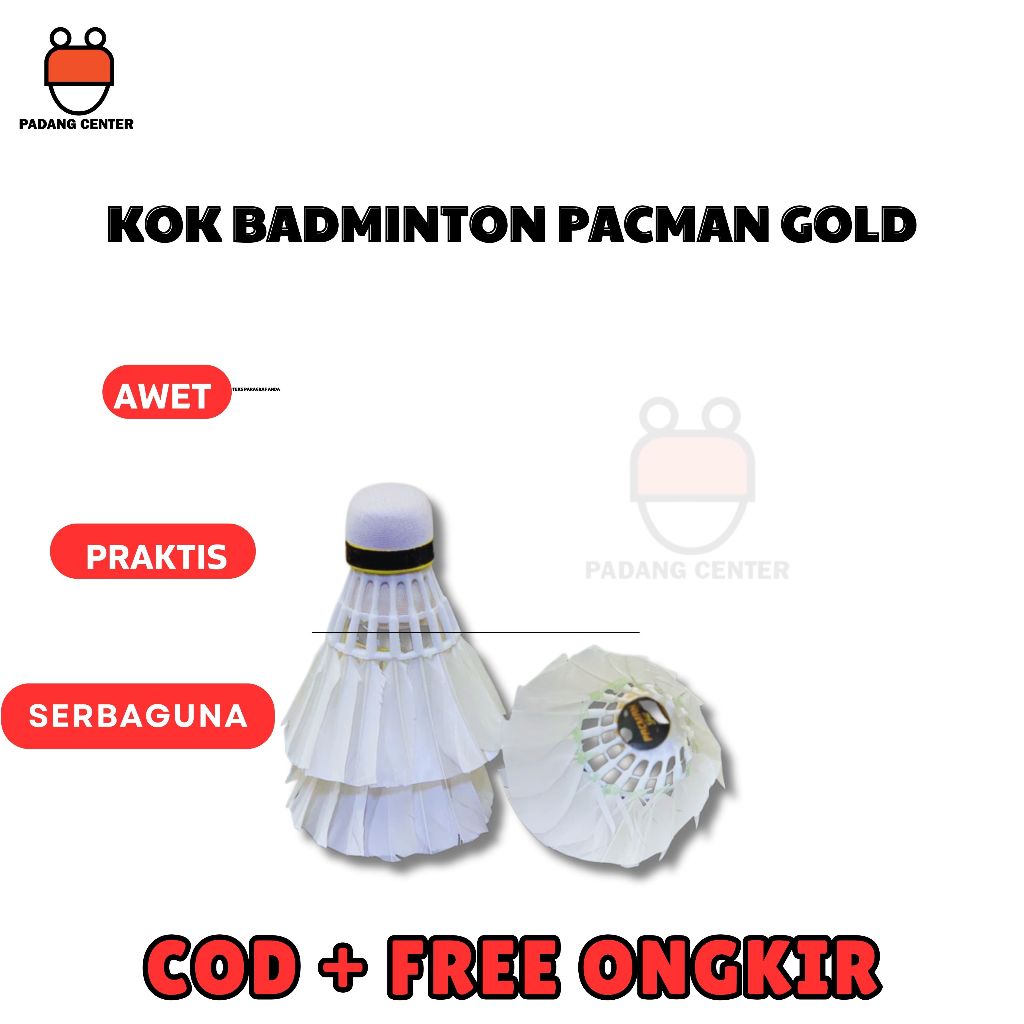 PACMAN GOLD BADMINTON SHUTTLECOCK