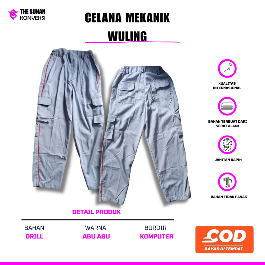 กางเกงช่าง Wuling | Wuling Uniform I Wuling Pants | ชุดช่างมอเตอร์ Wuling