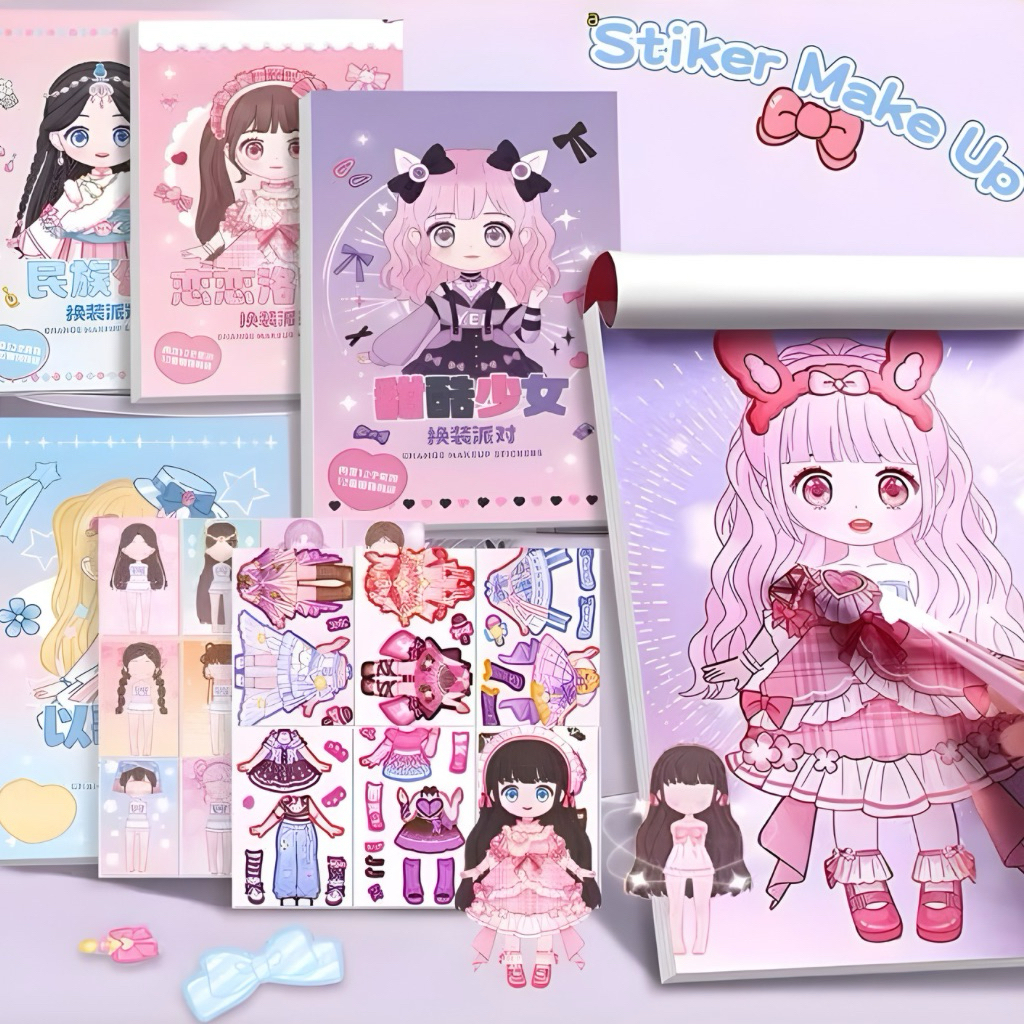 BUNDLE DIY Sticker Book / Dress Up Book Sticker / DIY Sticker Book / Cute Vintage Sticker Dress Up B