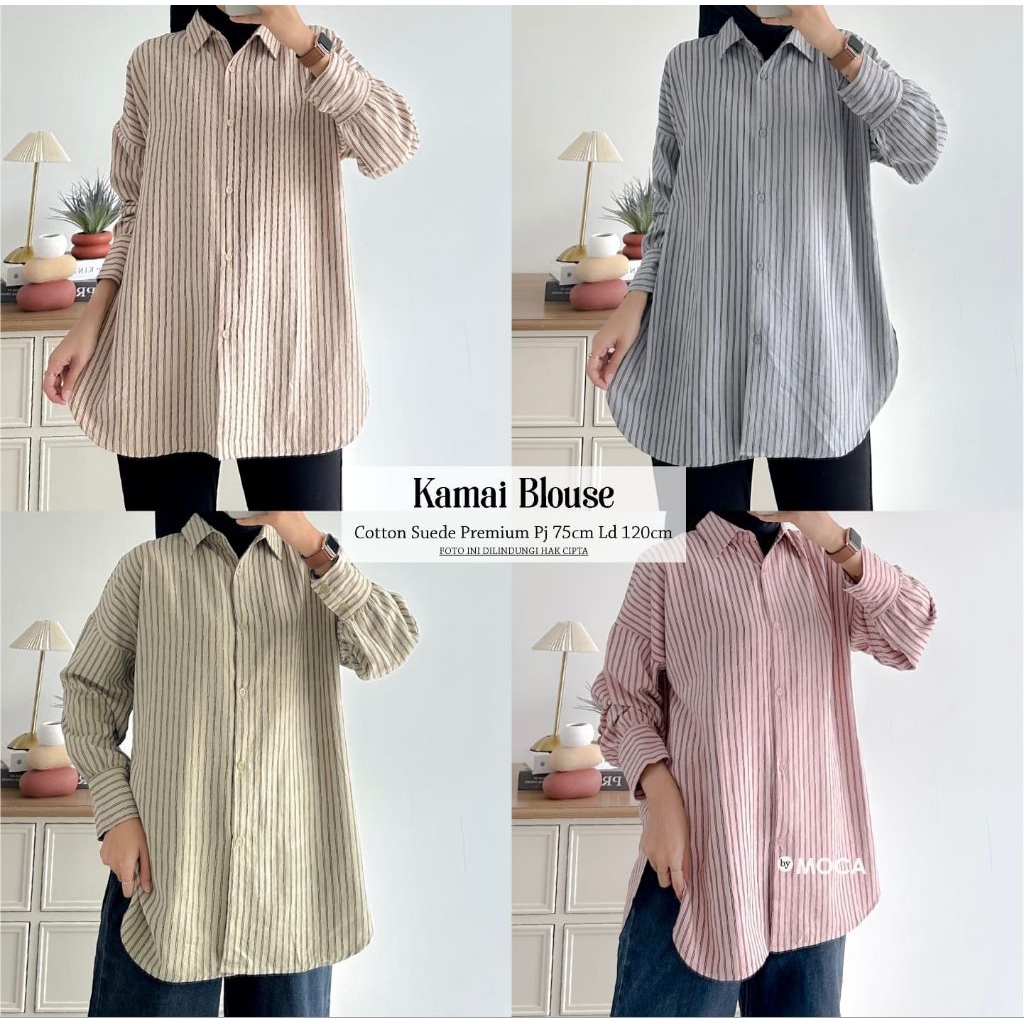 Kamai Blouse Oversize Top Allsize Premium Catton Original Ori Moca Labeled