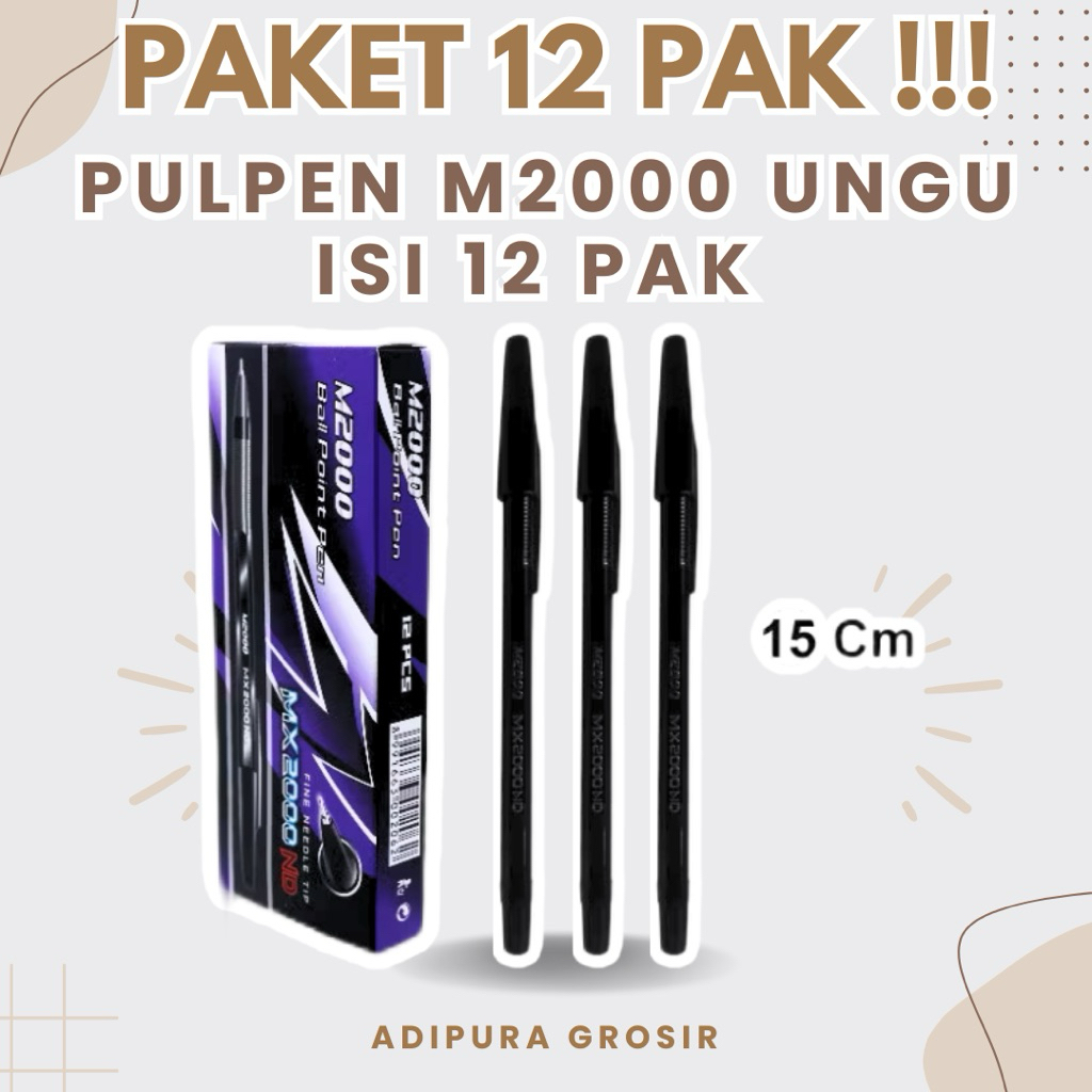UNGU (1 GROSS) ปากกา M2000 PURPLE MX-2000 ND 12 แพ็ค
