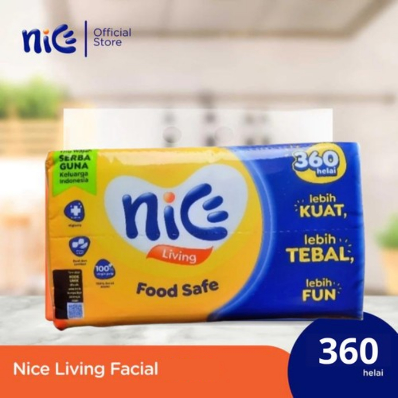 กระดาษเช็ดหน้า Nice Living/Nice Tissue - 360 แผ่น 2 ชั้น Food Safe