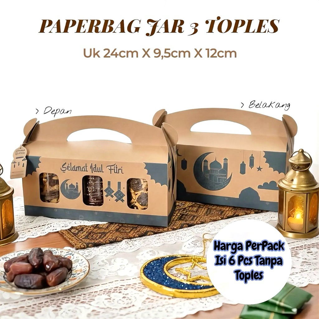 PAPERBAG JAR PACKAGE 3 JARS PER PACK CONTAINS 6 ชิ้น พร้อม JAR