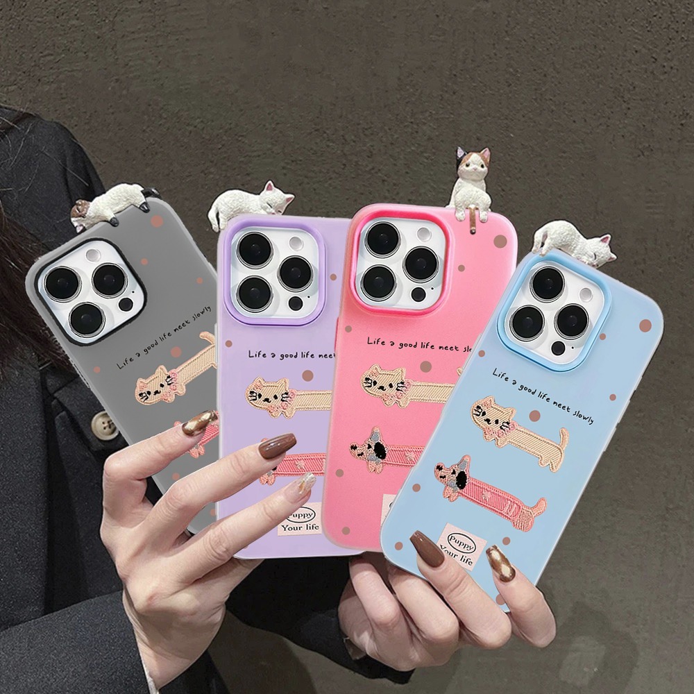 เคส + Hippers Cutie Puppy Jelly Color 2 in 1 Oppo A54 A55 A57 2022 A77S A58 A60 A74 A95 Reno 4F 4 5 